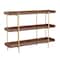 Martha Stewart Emmett 3 Shelf 35in.H Storage Display Unit Bookcase w/Polished Brss Metal Frame in Walnut Wood Grain JN-2542B3-BR-GLD-MS - alternate 6
